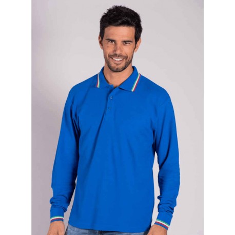 POLO ADULTO UNISEX CON TRICOLORE