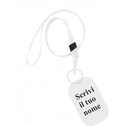 PORTA BADGE CON PIASTRINA IN METALLO